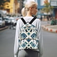 thumbnail image 7 of FORMRS Mini Backpack Purse for Women Quilted Travel Daypack Casual Shoulder Bag, Green Geometric Pattern, 7 of 7