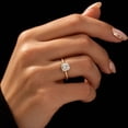 thumbnail image 2 of Diiro 1 Carat Cushion Cut Ring Moissanite Solitaire Engagement Ring for Women, 14K Vermeil Yellow Gold Promise Ring, Wedding Ring, 2 of 5