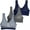Gray, variant on Stylzoo Plus Size Women's 3 Pack Seamless Wire Free Bra with Removable Pads