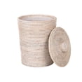 thumbnail image 2 of Kouboo La Jolla 3.25 gal Removable Lid Bathroom Rattan Wastebasket with Plastic Insert & Lid, White, 2 of 4