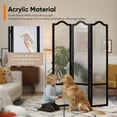 thumbnail image 3 of Jostyle 3 Panel Acrylic Room Divider Privacy Screen Translucent Folding Partition with Paulownia Wood Frame Black, Shatterproof & Space-Saving for Living Room, Bedroom, Office, 3 of 10