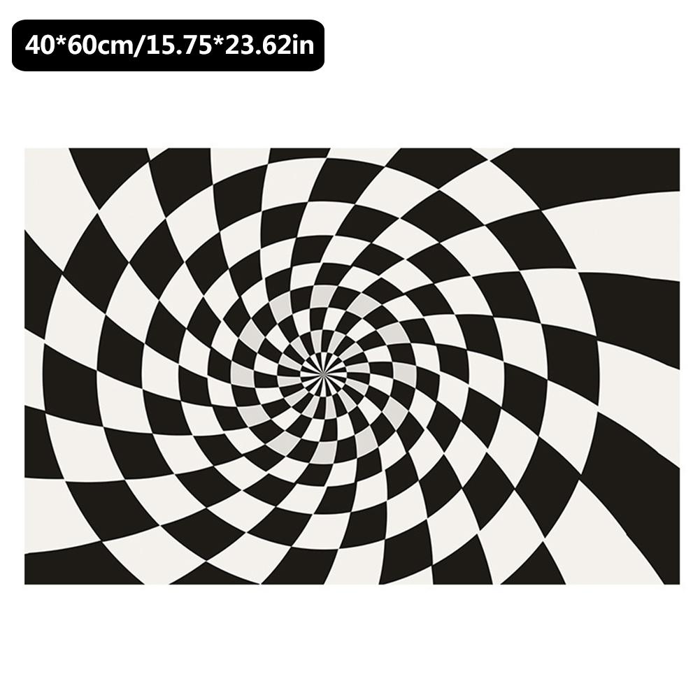 3D Swirl Print Optical Illusion Area Rug Carpet Non-slip Floor Pad Doormat Mats