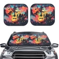 thumbnail image 2 of Saiise World Map Guitar Illustration for Foldable Car Sun Shades (2-Pack) Offer Sun Protection with an Easy-fold Design for Convenient Windshield Shading-Medium, 2 of 6