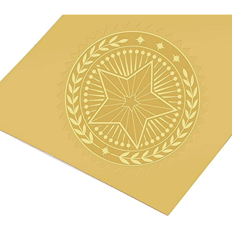 100pcs Embossed Foil Stickers Five-Pointed Star Pattern Gold Foil  Certificate Seals Self Adhesive Embossed Seals Decoration Labels for  Certificates Awards Graduation Invitations Diplomas 