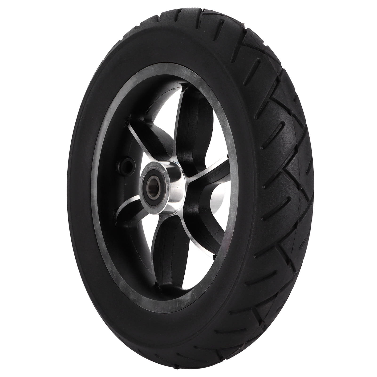 EBTOOLS Electric Wheelchair Tyre,10in Solid Wheel Tyre Rubber Inflatable Caster For Electric Front Wheelchair 12mm 6001 Bearing