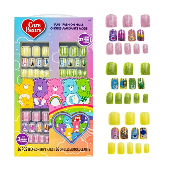 Press on Nails Townley Girl Care Bears 36 unidades para niños mayores de 6 años