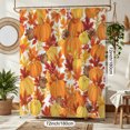 thumbnail image 2 of Thanksgiving Fall Harvest Shower Curtain Set, 72" x 72" Waterproof Polyester Bathroom Curtain with 12 Hooks, Rustic Farmhouse Orange Pumpkin Vintage Home Decor for Restroom, 2 of 7