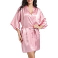 thumbnail image 4 of VintageClothing Women Kimono Satin Maid of Honor with Gold Letter Wedding Short Robe One Size, 4 of 4