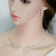 thumbnail image 3 of Elegant Multi Color CZ Bridal Wedding Necklace Earrings Jewelry Sets, 3 of 9