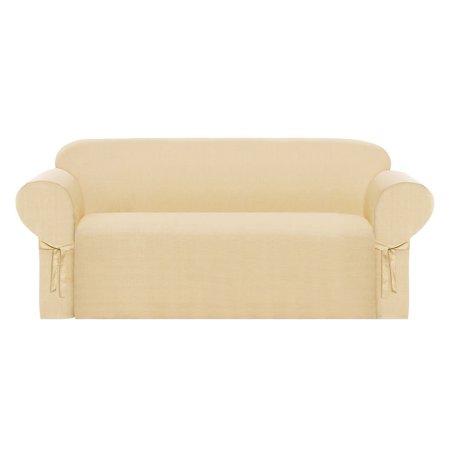 Solid Heavy Duty Jacquard Fabric Couch Sofa Cover Slipcover Wheat By Chezmoi Collection