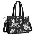 thumbnail image 2 of Teacher Tote Bag,Pioneer Flower Floral Print Pattern Teacher Utility Tote Bag,Large Work Tote Bags for Women with Multiple Pockets,Top Zipper Closure,13.8x10.6x6.7 Inch, 2 of 5