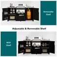 thumbnail image 6 of 66.5" Outdoor Kitchen Island for Oval or Kamado Grills, Solid Wood BBQ Grill Table with Stainless Steel Countertop and Drawer, Outdoor Rolling Grill Cart Compatible with Large Egg Grills, Black, 6 of 9
