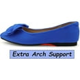 thumbnail image 3 of Comfortable Dress Shoes with Bows Pointy Toe Suede Flat Shoes Blue Size 9.5 Blue (Women's ), 3 of 7