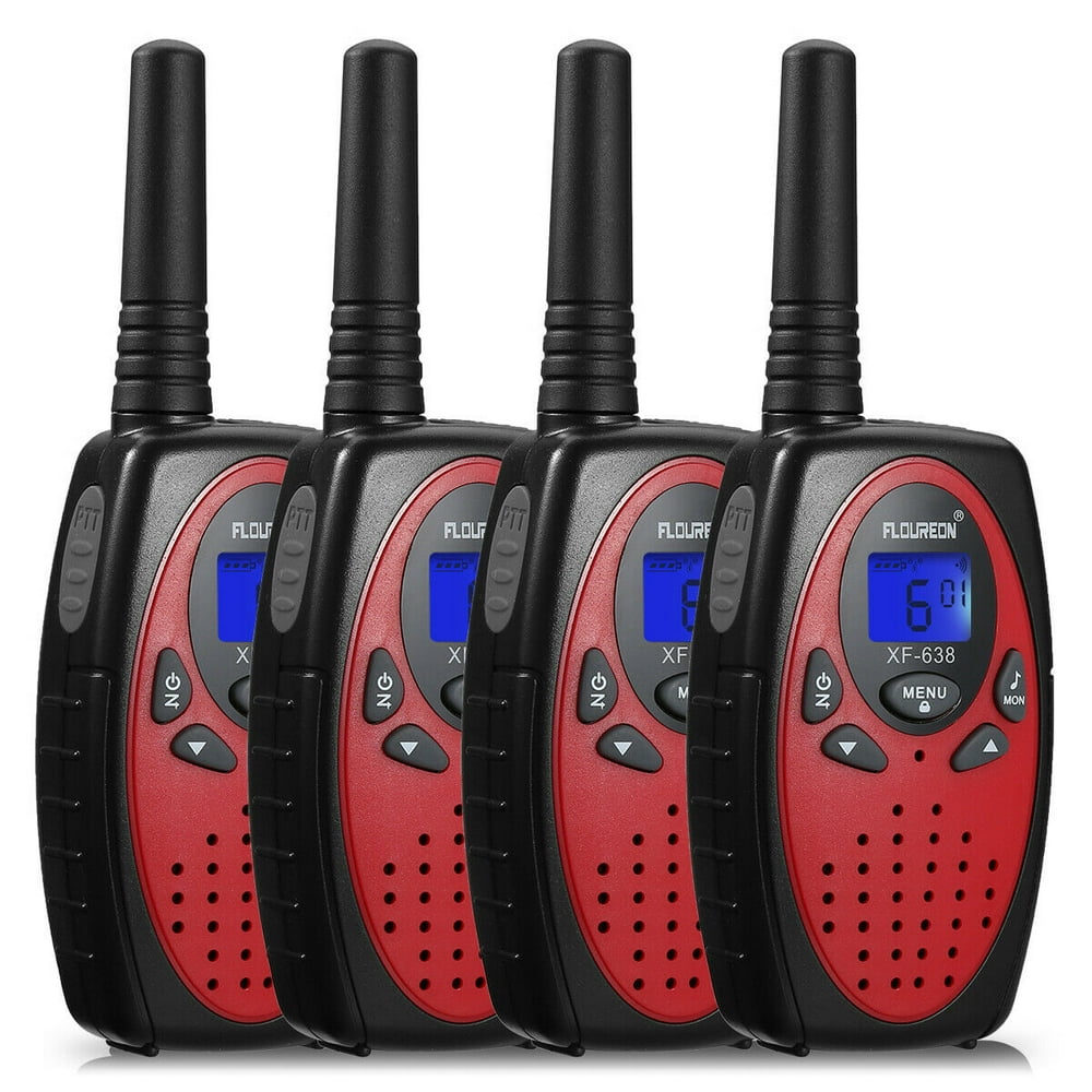4 Pack 22 Channel Walkie Talkies UHF462467MHz TwoWay Radio 3KM Interphone Red