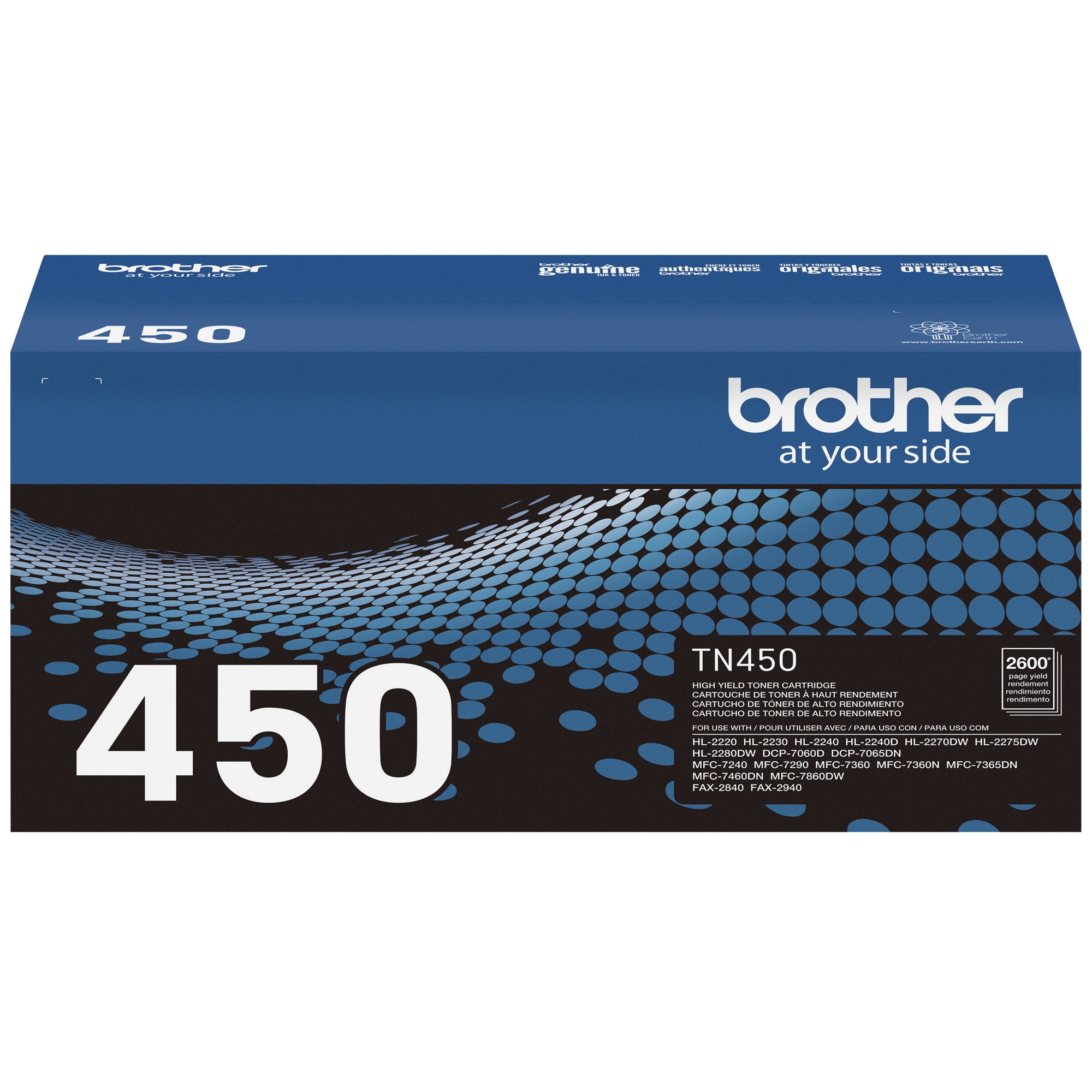 2 GENUINE BROTHER TN450 HL-2230 MFC-7360 MFC-7460 Printer High Yld BLACK TONER 