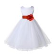 thumbnail image 3 of Ekidsbridal White Persimmon Tulle Rattail Edge Flower Girl Dress Christening Formal Evening Gown for Photoshoots 829T 6, 3 of 3