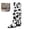 Cow Pattern, variant on Willtoo Women Square Toe Slouch Denim Tall Boots Ruched Fold‑Over Shaft Chunky Block Heel Side Zipper Wide Calf Knee High Boots