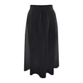 thumbnail image 7 of Skirts For Women Summer Solid Color Mid Length Elastic High Waisted Fashion Elegant A Line Skirt Beachwear,Black,L, 7 of 7