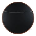 thumbnail image 5 of Kate and Laurel Hogan Farmhouse Round Wall Mirror, 32 inch Diameter, Walnut Brown, Sophisticated Modern Mirror for Wall, 5 of 8