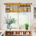 thumbnail image 5 of 3 Piece Kitchen Curtains and Valances Set Brown Yellow Vintage Cafe Curtains 24 Inch Length Retro Farmhouse Elegant Pastoral Valance & Tier Curtain for Living Room Bedroom Window 54"x18"+27"x24"*2, 5 of 6