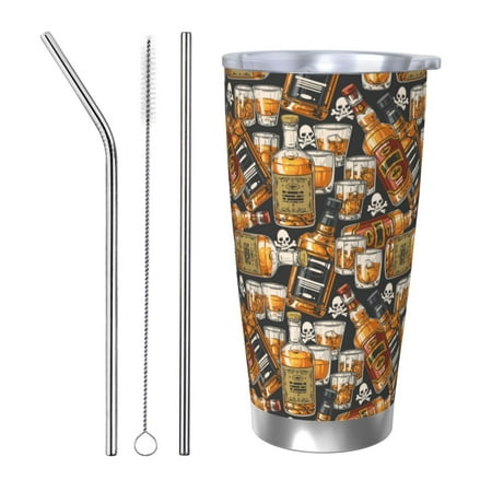 

Junzan Vintage Bottles for 20oz Stainless Steel Insulated Car Cup with Spillproof Lid - Insulated Coffee Mug Thermal Cup-Straw Three-piece Set