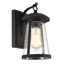 Chloe Lighting Freya 11" 1-Light Steel and Glass Outdoor Wall Sconce in Black