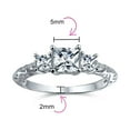 thumbnail image 5 of Bling Jewelry Womens Antique 3CTW Milgrain Princess Solitaire CZ Engagement Ring, 5 of 6