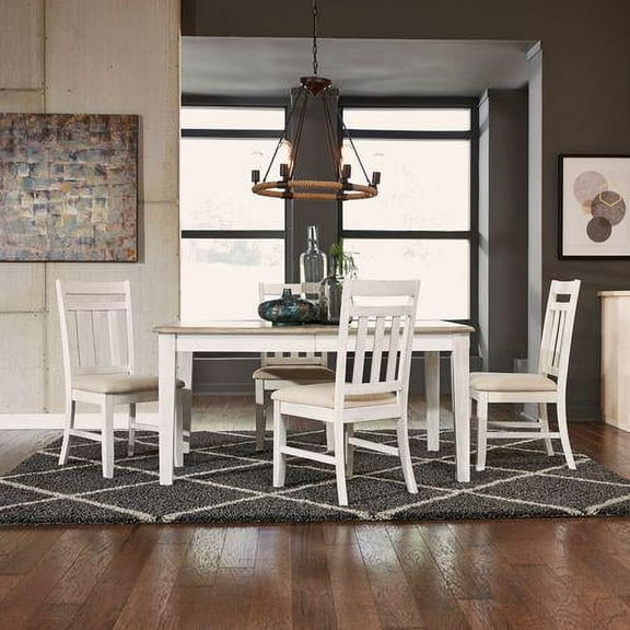 Summerville White 5 Piece Rectangular Table Set