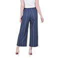 thumbnail image 2 of NY Collection Womens Petites Belted Stripe Cropped Pants, 2 of 3