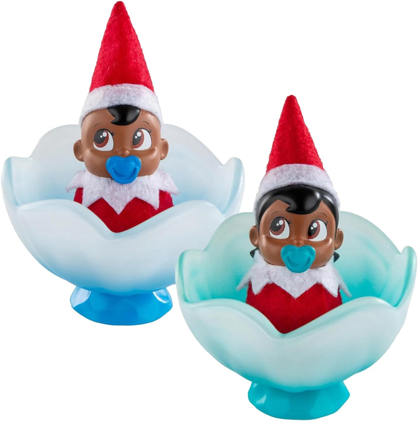 The Elf on The Shelf Bundle: Scout Elf Boy Dark Tone, Boy & Girl Dark Tone Frost Pips and 3 Elf T-Shirts
