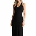 thumbnail image 4 of Womens Summer Bodycon Knit Long Dress Spring Beach V Neck Casual Sleeveless Ribbed Sweater Dresses Black XXL, 4 of 8