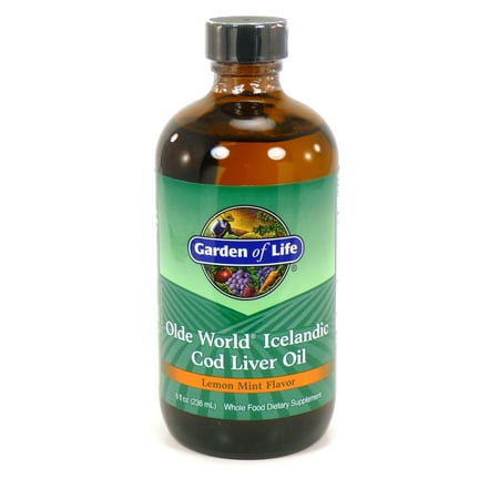 Garden of Life Cod Liver Oil Liquid, Lemon-Mint, 8