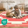 thumbnail image 4 of ODIKA 8'x10' Washable Area Rug Pixel Retro Atomic Mosaic Border Motif Geometric Mid Century Refined Structured for Dining Room, Large Office, Lounge, Non-Slip Chair-Friendly Mat, 4 of 7