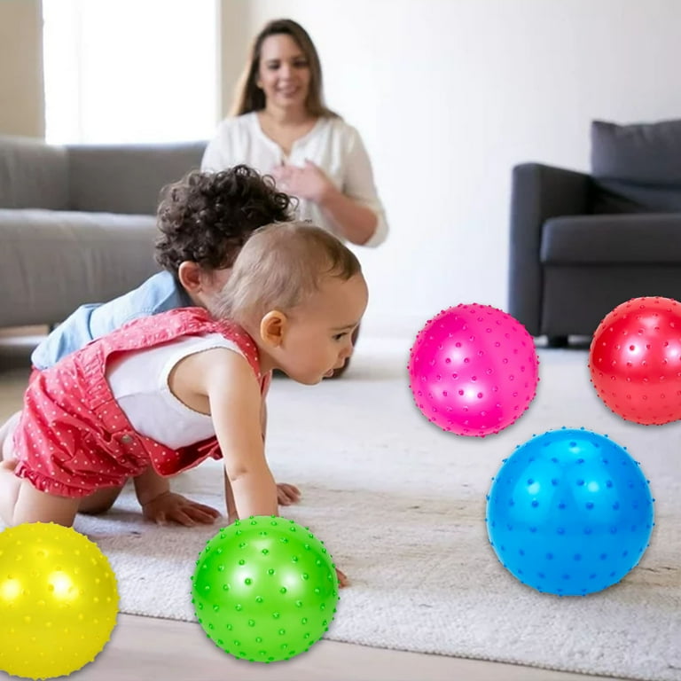 8 Pack Knobby Sensory Balls for Toddlers 1-3, Bouncy Balls