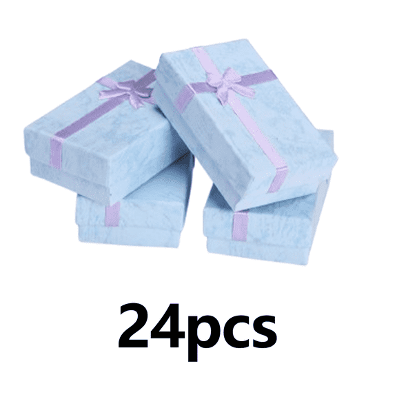 DESIGNICE 24Pcs Ring Box Multifunctional Use Small Jewelry Gift Box Soft Inner Padding Ring Box Wedding Day Purple