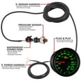 thumbnail image 3 of MaxTow | Black & Green Double Vision Series 60 PSI Boost Gauge for Trucks, 3 of 7