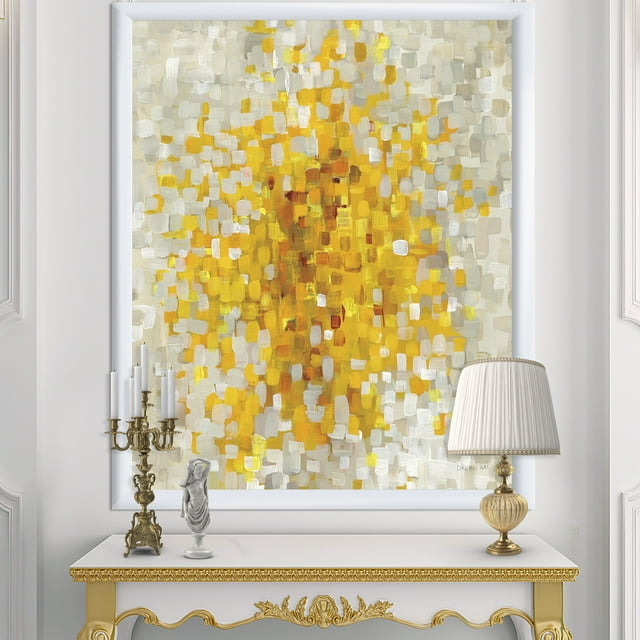 Design Art Designart Inc. 'Glam Yellow Explosion Blocks' Moderne & Transitionnel Encadrée Impression d'Art - 30x40