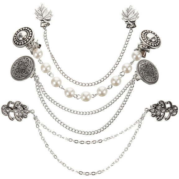 BESTOYARD Women's Dress Shawl Clip Retro Brooch Alloy 4Pcs