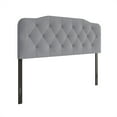 thumbnail image 2 of Home Design Angela Queen Button-Tufted Upholstered Headboard with Adjustable Height and Foam Padding, Grey, Easy assembly, 2 of 7