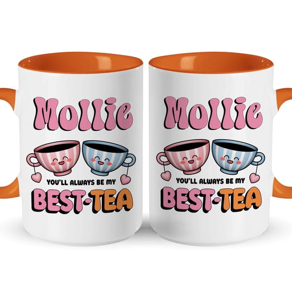Customizaholic Personalized Best-Tea Mug – Cute Custom Name Friendship Tea Cup Gift