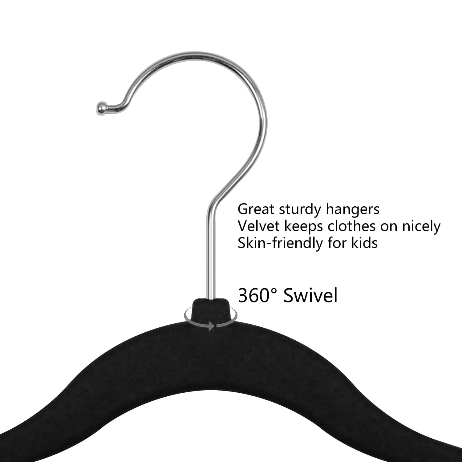 Kids Velvet Hangers 50 Pack 11.8 Inch Non-Slip Baby Toddler Clothes Hangers with Notches and Swivel Hooks Space-Saving Beige