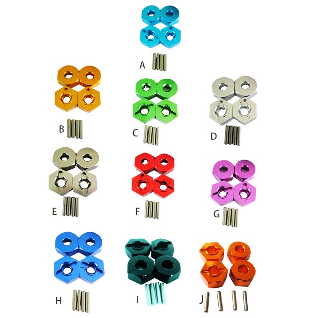Ruiboury 4pack/lot 12mm Wheel Hub Adapter 5mm Thick For Axial Rock Racer AX90026 Crawler Desert Buggy Upgraded Purple