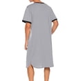 thumbnail image 2 of Camisón Fino, Largo Y Transpirable, Pijama Suelto De Manga Corta Agradable para La Piel, Camiseta para Hombre, Ropa De Hogar Europea Y Americana, Gris, L, 2 of 3