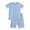 Light blue, variant on WIBACKER 1-6T Bamboo Viscose Snug Fit Pajamas for Little Boys Girls Short Sleepwear Soft Summer Pjs 2pcs Set