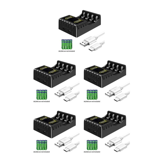 Yuarrent Estación de Cargadores de pantalla LCD recargables de seguridad 4 Suministros de accesorios de alimentación multifuncionales de alto Type2 NO2