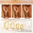 thumbnail image 3 of APSVO 18K Gold Plated Twisted Simulated Diamond Hoop Earrings for Women Hypoallergenic Post Earrings Birthday Prom Christmas Jewelry Gifts Teen Stocking Stuffers Adults Ideas, 3 of 7