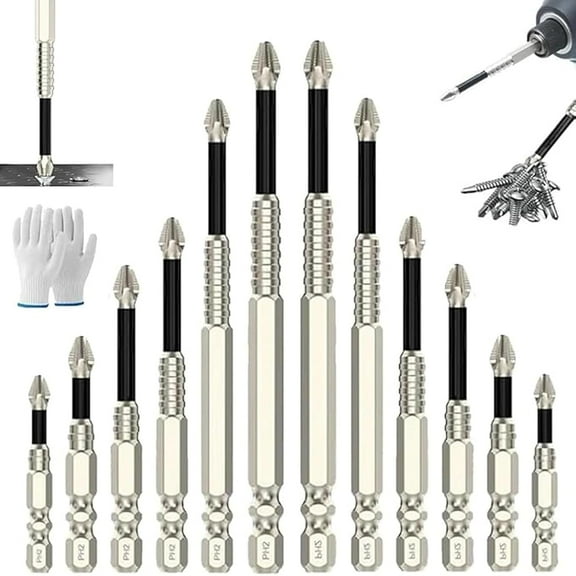 Drill Bits, High-Magnetic Screwdriver Drill Bit Set, Categorye Drill Bit Set for Steel, Brocas para Metal,3-10mm Serrated Side Cutting, Woodworking Plastic Metal Wood Hole (2Set)
