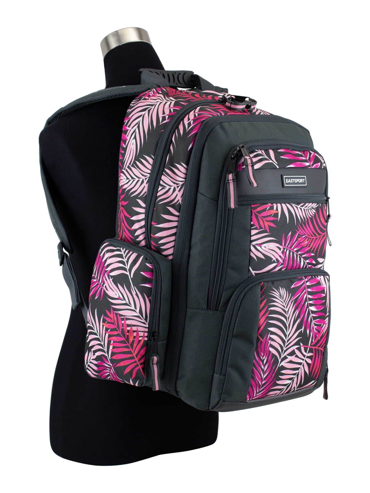 Eastsport Unisex Recycled Expandable Raptor Backpack, Pink Palm