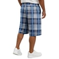 thumbnail image 5 of Delconic Men Retro Tartan Plaid Quick Dry Knee Length Casual Shorts Elastic Drawstring Waist Side Pockets Loose Fit Short Pants For Summer Beach Gym Hiking Daily Blue M, 5 of 5