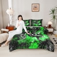 thumbnail image 4 of Homewish Extreme Sport Motocross 3 Pieces Queen Comforter Set For Adults Boys Girls,Universe Galaxy Ultra Soft Bedding Sets,Abstract Gradient Plaid Bedding Comforter Set,Luxury Bedroom Decor, 4 of 8